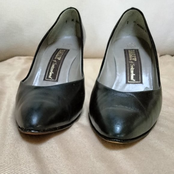 Gently Preloved genuine leather Bally of Switzerland Kitty Black heels size 7M - Picture 3 of 9